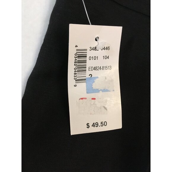 NWT Linen Blend Ricki's Women Skirt Black Pleats Back Zipper Above Knee Size 2 - Picture 5 of 8